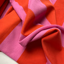French Terry Sweat  Stoff Streifen pink orange