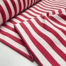 Denim Jeans leichte Baumwolle Stoff Streifen rot weiß