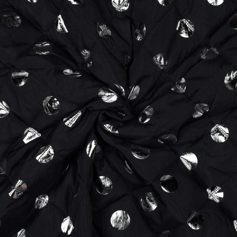 Jacken Stepp Stoff Stepper Punkte silber schwarz