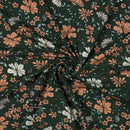 Poppy Jersey Stoff Blumen grün