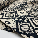 Viskose Crinkle Stoff Webware Muster schwarz