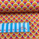 Jersey Stoff Feather Fan by Jojulein Design Muster gelb