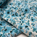 Megan Blue Jersey Stoff Blumen blau