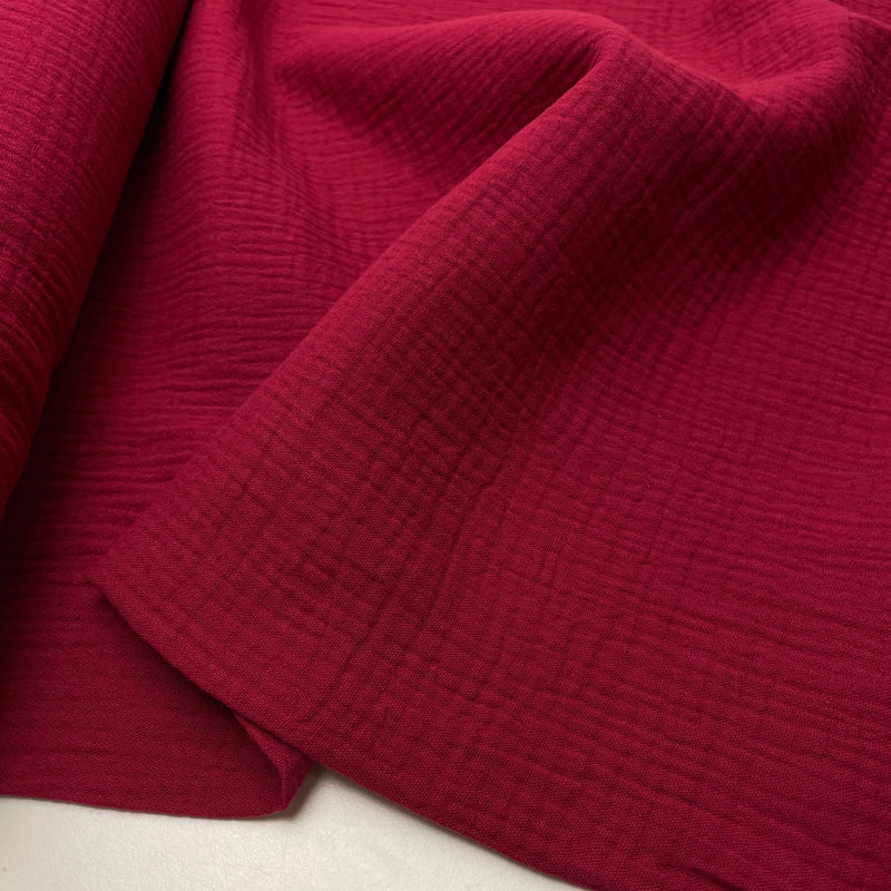 Musselin Stoff Double Gauze Baumwolle burgundy Swafing Jenke