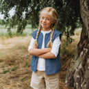 Jacken Denim Baumwolle Stepp Stoff Stepper Herzen blau