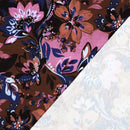 Poppy French Terry Sweat Stoff  Blumen braun