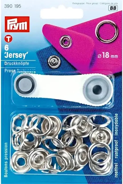 Prym Druckknöpfe Jersey Silber 18 mm