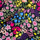 Swafing Malibou French Terry Sweat Stoff Blumen schwarz
