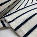 Kurzfloorfrottee Frottee Streifen weiß dunkelblau