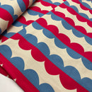 Mies & Moos Jersey Stoff retro blau himbeerrot