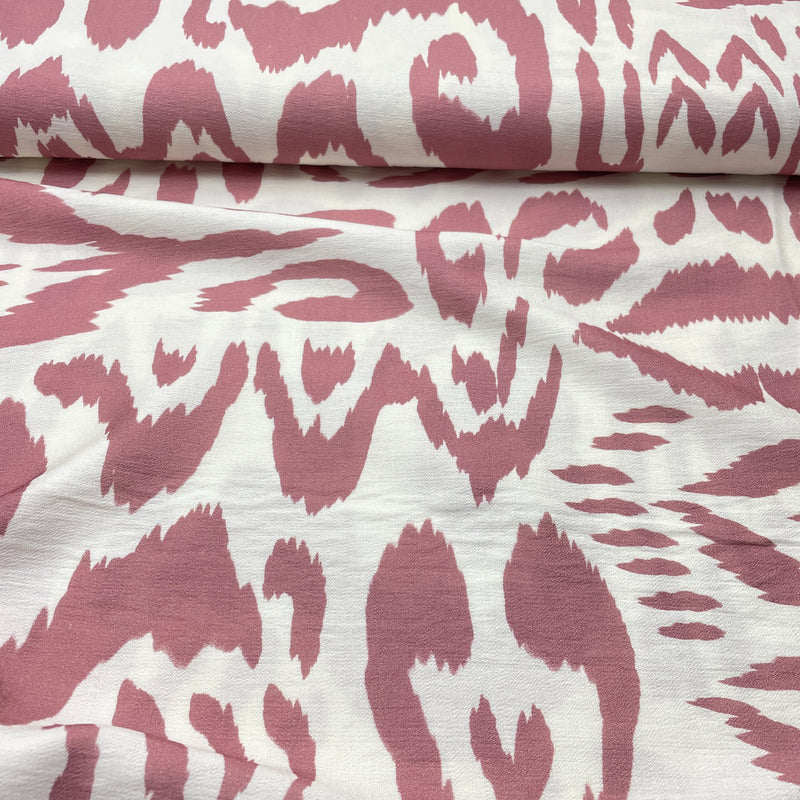 Viskose Crinkle Stoff Webware Muster rosa