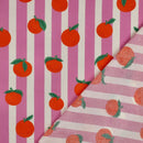 Poppy Design Beschichtete Baumwolle Stoff Streifen orangen pink