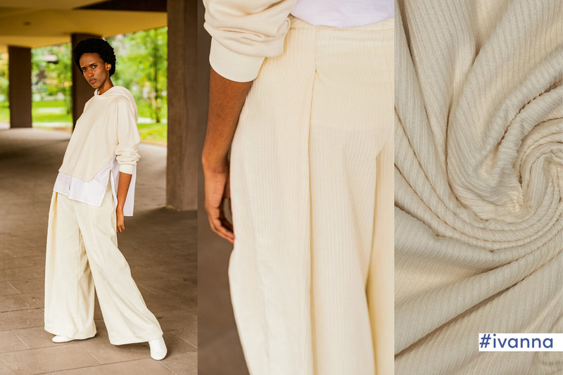 Fibre Mood Kord Stoff weiß