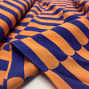 Viskose Ecovero Stoff Webware Muster orange blau