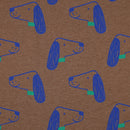 Poppy Jersey Stoff Hunde melange braun