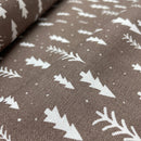 Swafing Wiebke Canvas Stoff Weihnachten Bäume taupe