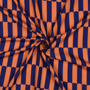 Viskose Ecovero Stoff Webware Muster orange blau