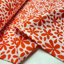 Musselin Stoff Double Gauze Baumwolle Blumen orange