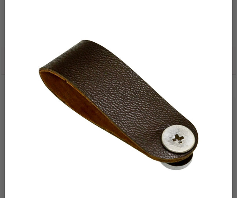 Knick-Label mit Schraube Lederimitat handmade dunkelbraun Veno