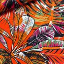 Jersey Stoff Blätter Muster orange