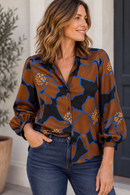 Toptex Viskose Crepe Stoff Blumen braun schwarz