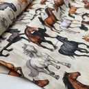 Swafing Tim Baumwolle Stoff Pferde beige