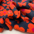 Teddy Stoff Jackenstoff Blumen blau