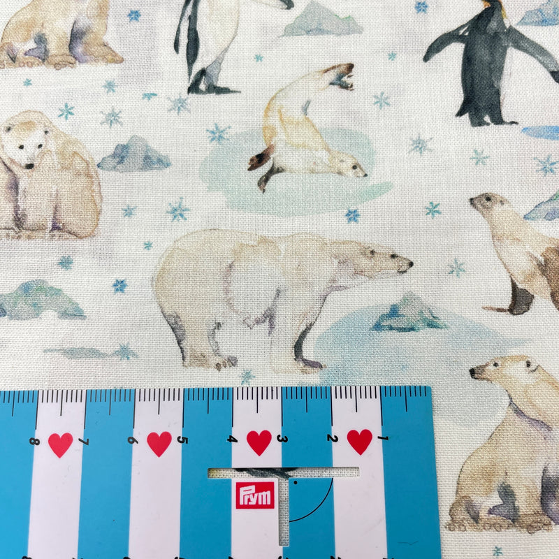 Westfalen Stoff Baumwolle Polar Friend weiß