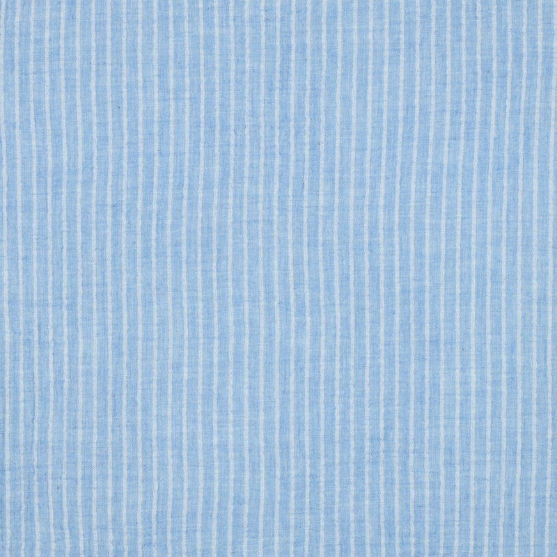 Musselin Stoff Double Gauze Baumwolle Streifen blau