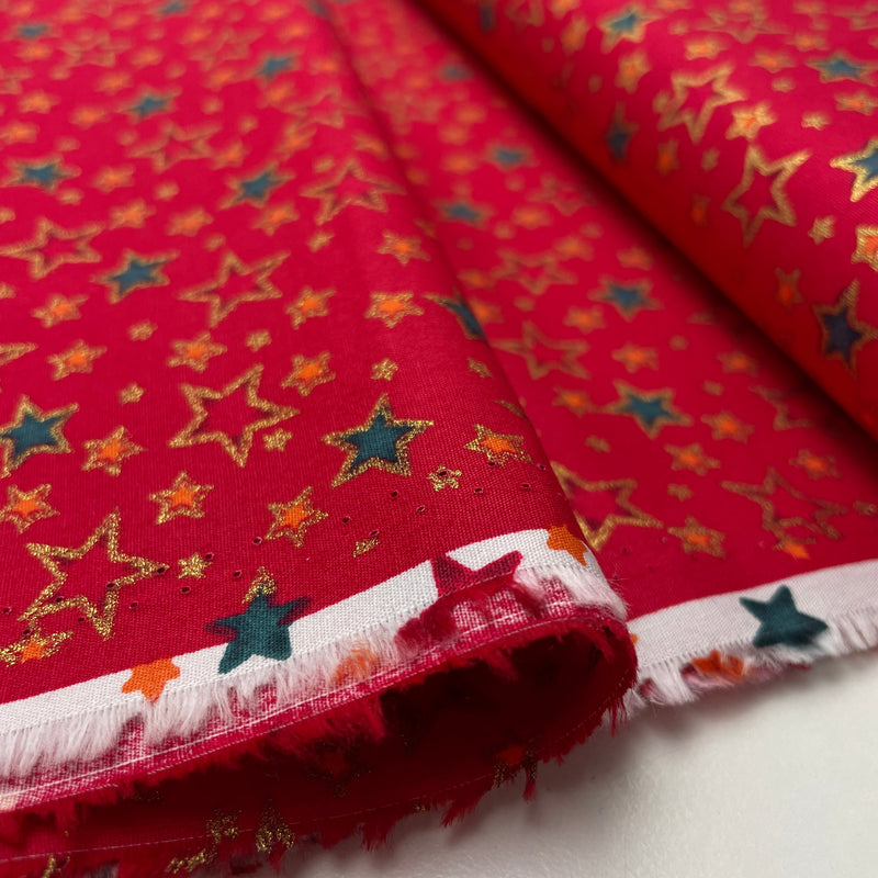 Baumwolle Weihnachten Stoff rot gold Swafing Rudolf