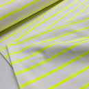 French Terry Sweat  Stoff Streifen neon gelb weiß