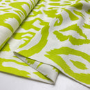 Viskose Crinkle Stoff Webware Muster grün gelb