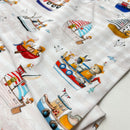 Swafing Nils Jersey Stoff Kinderprint Boote Streifen
