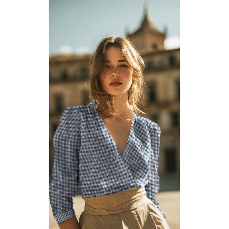 Baumwolle Jacquard Webware Stoff Blumen kariert blau