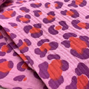 Musselin Stoff Double Gauze Baumwolle Leo pink