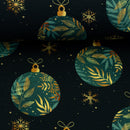 Swafing Holly French Terry Sweat Stoff Weihnachten schwarz blau