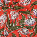 Handgefertigte Batik Baumwolle Blumen orange