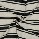 Strick Jacquard Stoff Streifen schwarz