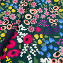 Swafing Malibou French Terry Sweat Stoff Blumen grün