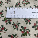 Poppy Christmas Canvas Deco Stoff Weihnachten Holly Ilex beige