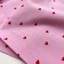 Jersey Stoff Herzen Herz Muster rosa
