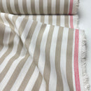 Denim Jeans leichte Baumwolle Stoff Streifen beige weiß
