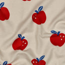Poppy Jersey Stoff Äpfel Natur offwhite