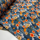 Sunny Meadow by Claires Creative Forest Rippjersey Stoff Blumen blau