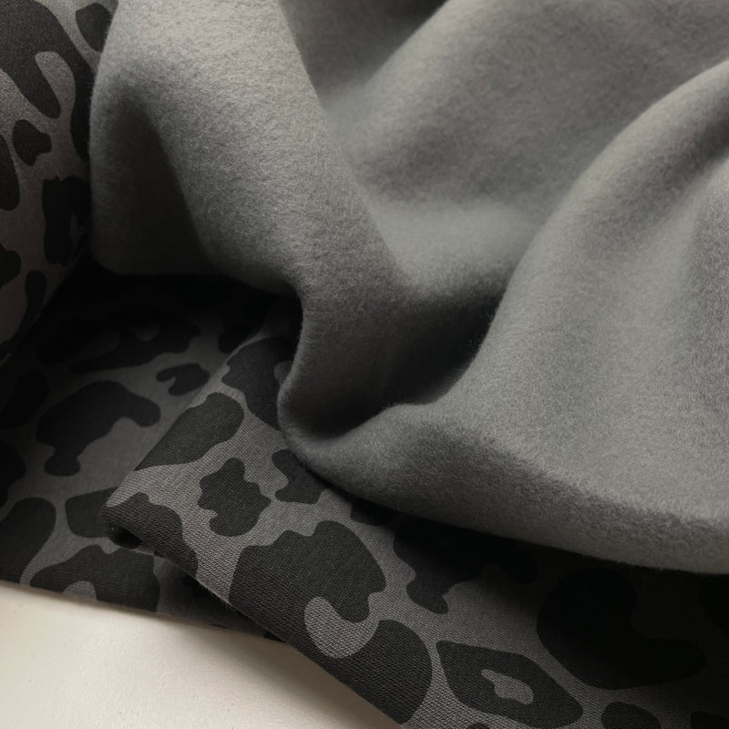 Swafing Leo Heavy Sweat Stoff Animal print schwarz