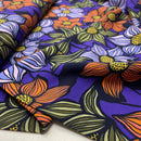 Viskose Ecovero Stoff Webware Blumen lila