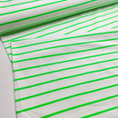 French Terry Sweat  Stoff Streifen neon grün weiß