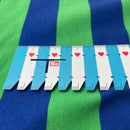 Poppy angerauter Soft Sweat Stoff Streifen grün blau