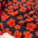 Teddy Stoff Jackenstoff Blumen blau