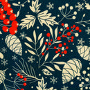 Swafing Holly angerauter Sweat Stoff  Weihnachten blau rot
